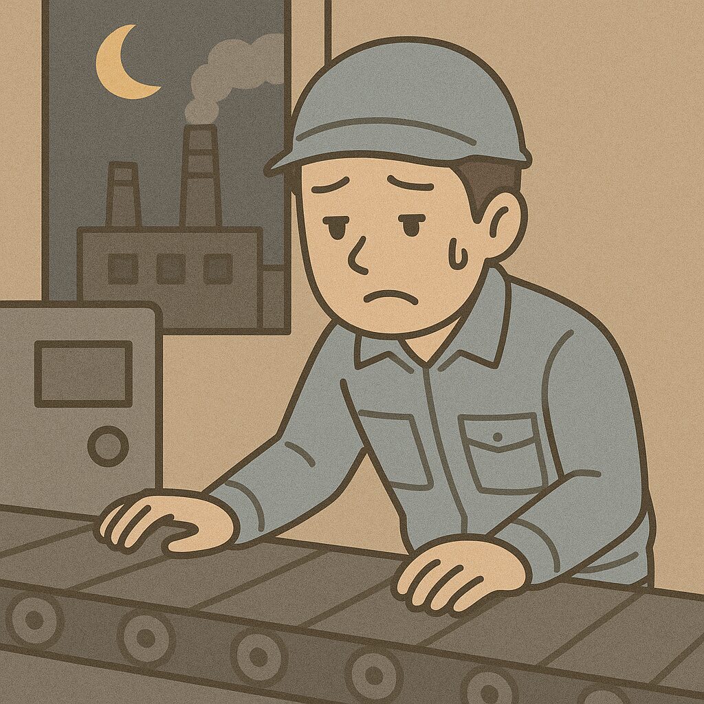 残業している様子