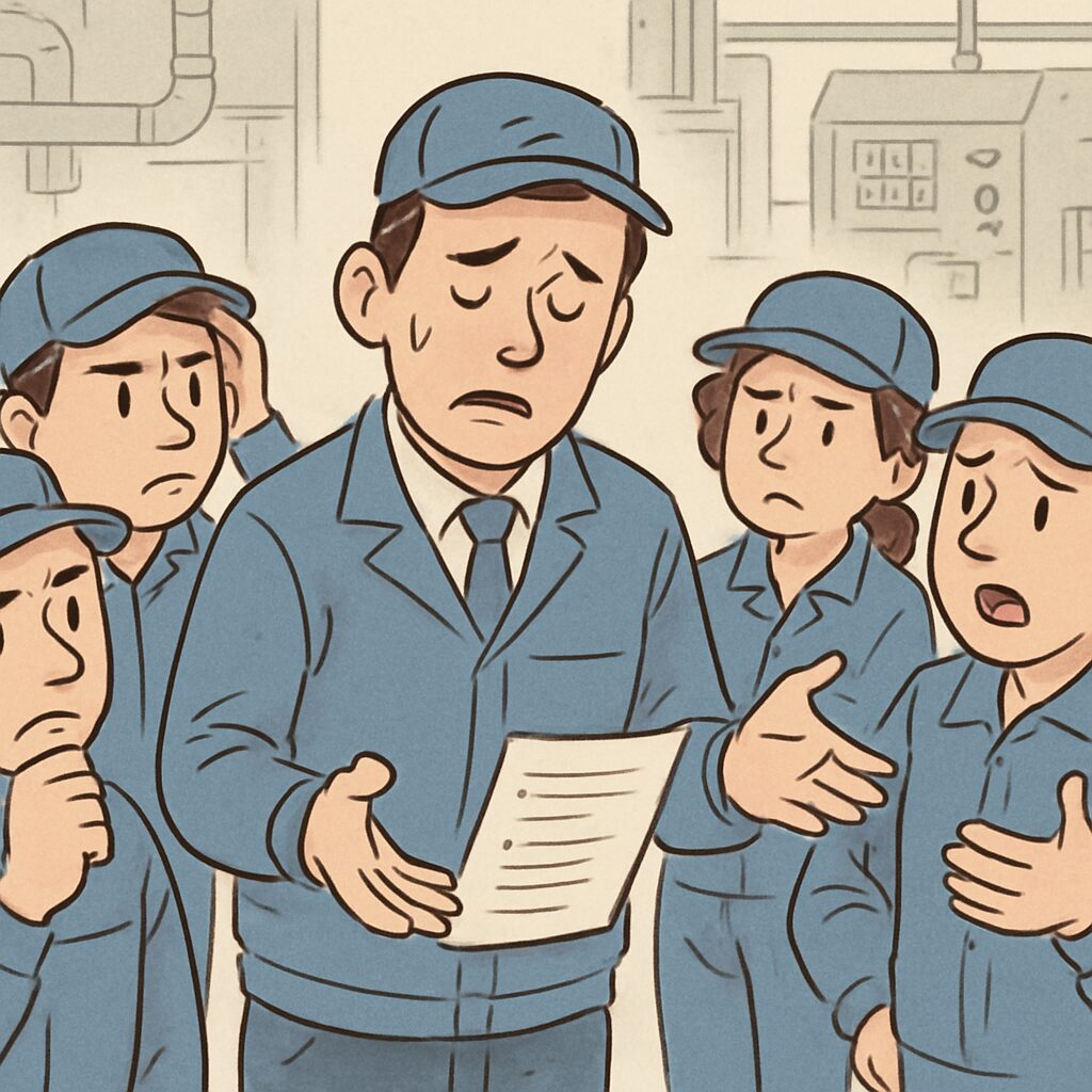 従業員が参っている様子