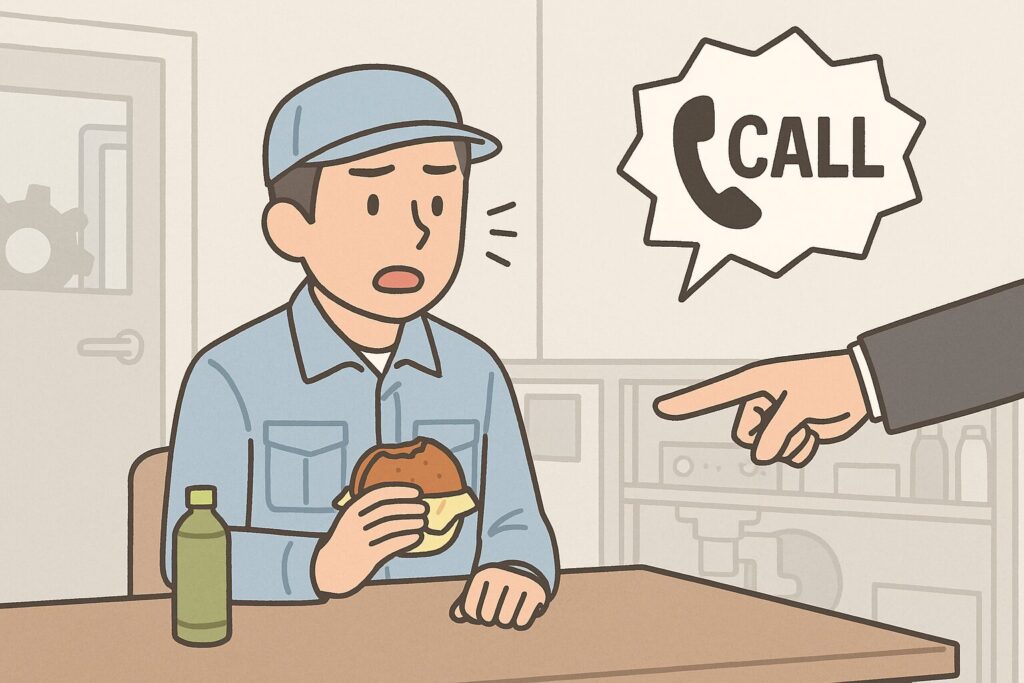 休憩中なのに呼ばれる様子